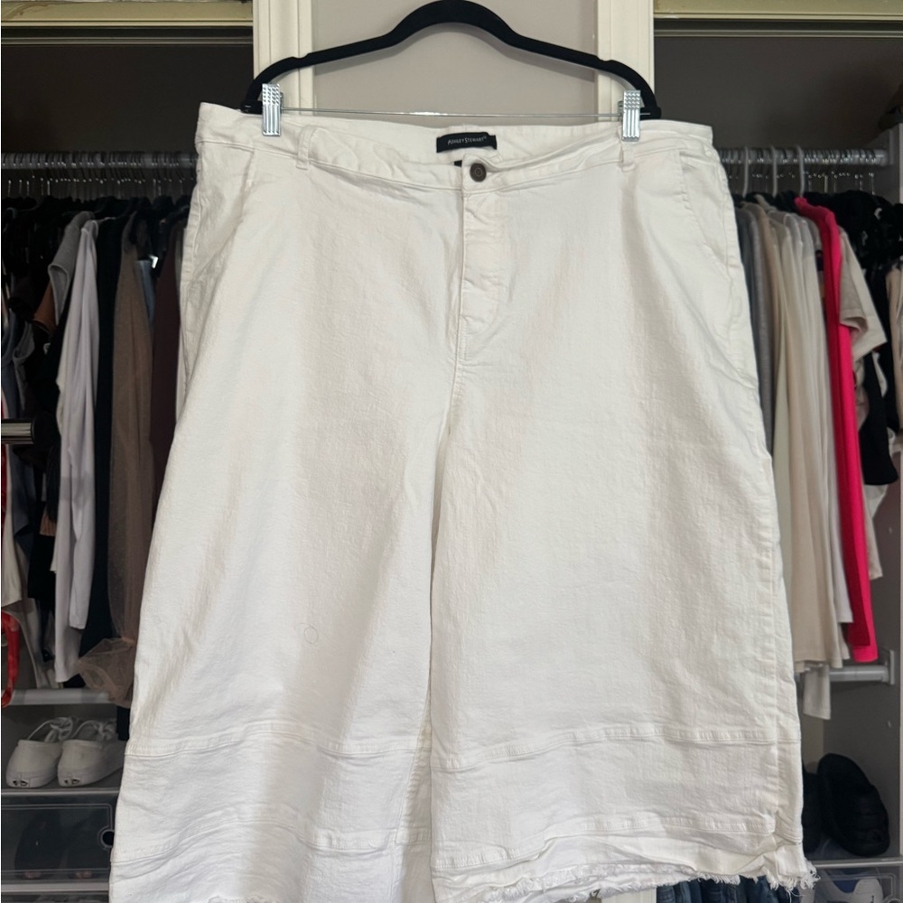 Ashley Stewart Cream Denim Skirt